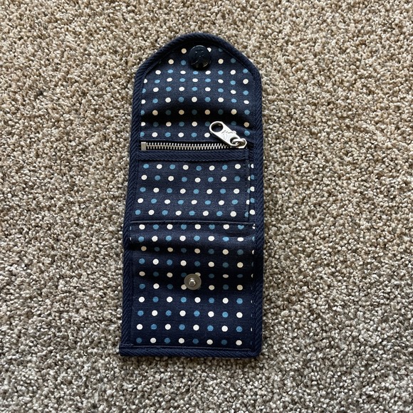 American Eagle Y2k‎ Preppy Trifold Wallet Card Holder Snap Zip Polkadot 00s Vtg - Picture 6 of 10